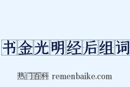 书金光明经后组词是什么意思的图片